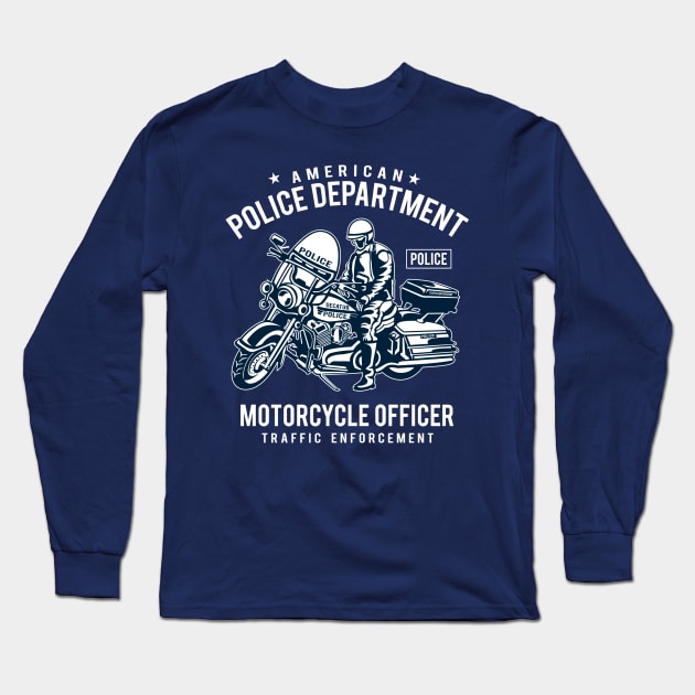 American Police Department Long Sleeve T-Shirt by lionkingdesign